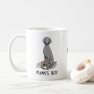 Mamma Boy Weimaraner (grått 1) leksaker hund Cute Kaffemugg