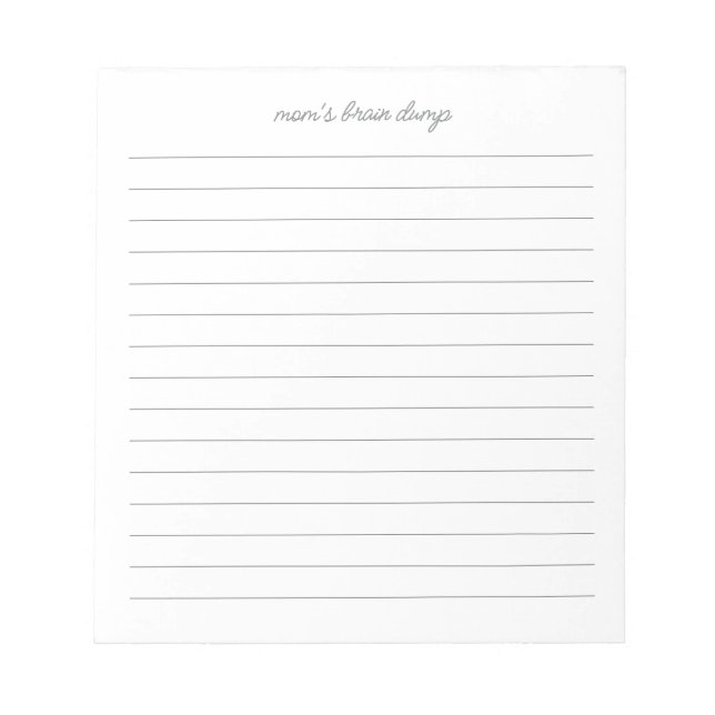 Mamma Brain Dump List Anteckningsblock (Framsida)