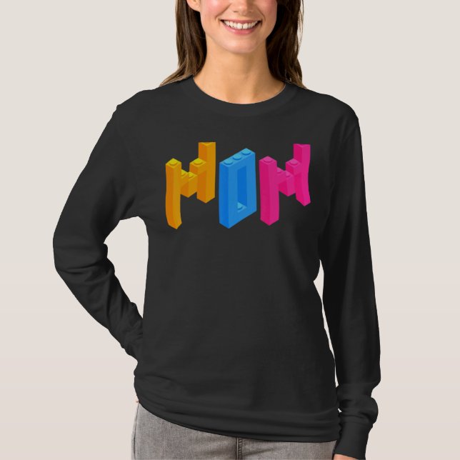Mamma Brick Builder blockerar Master Builder T Shirt (Framsida)