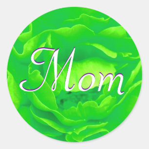 Mamma Bright Grönt Ro Sticker Runt Klistermärke