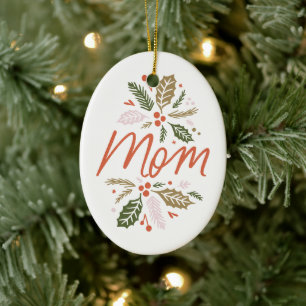 Mamma Bright Holly-julfoto Julgransprydnad Keramik
