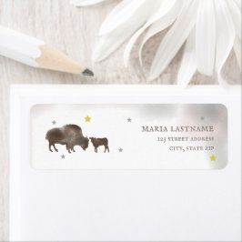 Mamma Buffalo Baby Shower Returadress Etikett