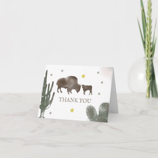 Mamma Buffalo Cactus Boy Shower Tack (Framsida)