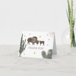 Mamma Buffalo Cactus Boy Shower Tack Kort