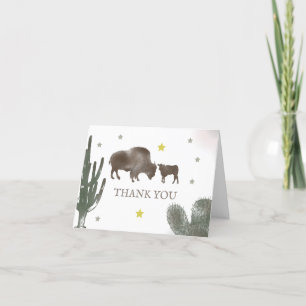 Mamma Buffalo Cactus Boy Shower Tack Kort