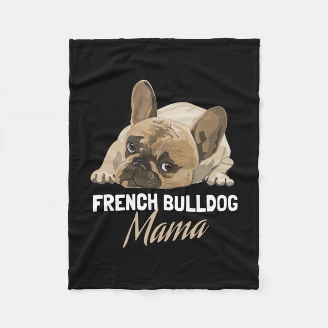 Mamma Bulldog Bull Dog Älskare Fleecefilt (Framsidan)