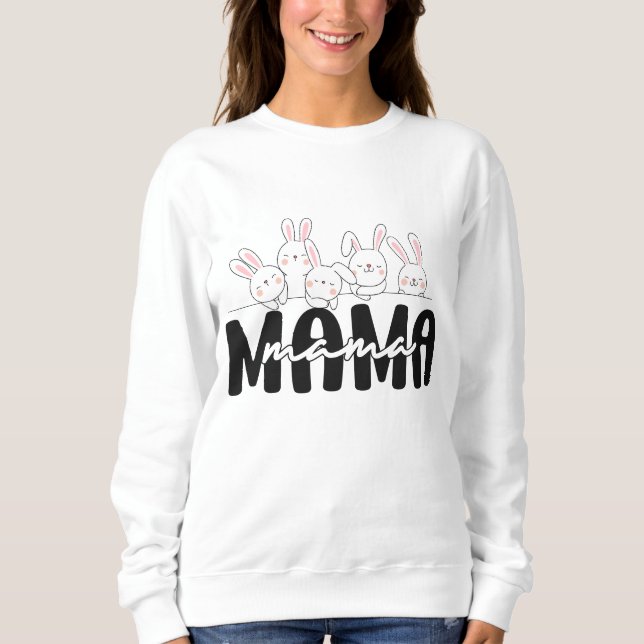 Mamma Bunny Family - Cute Rabbit Tee & Sweatshirt (Framsida)