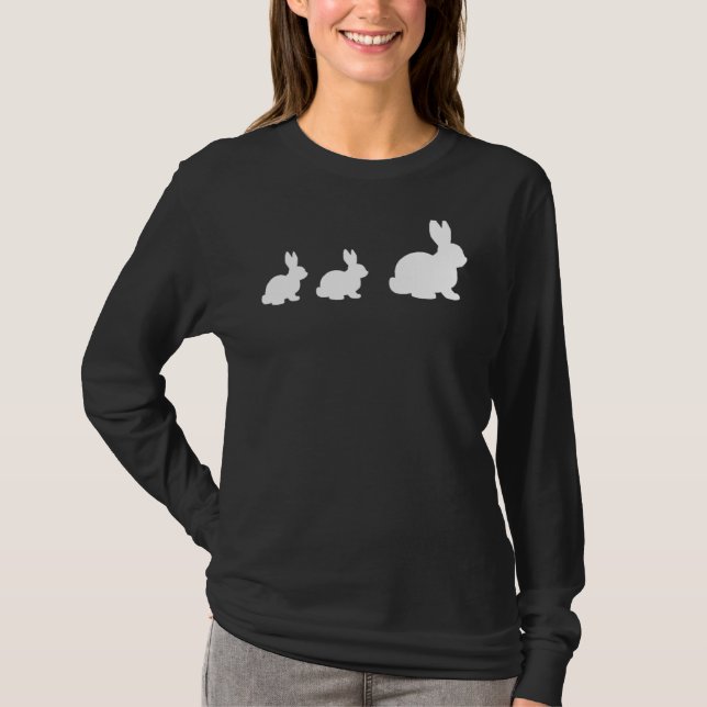 Mamma Bunny-kanin med 2 onda Baby-kaninen T Shirt (Framsida)
