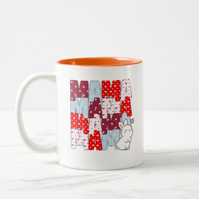 "MAMMA" Bunny Kärlek Stack Mugg - Sweet Gift for M (Vänster)