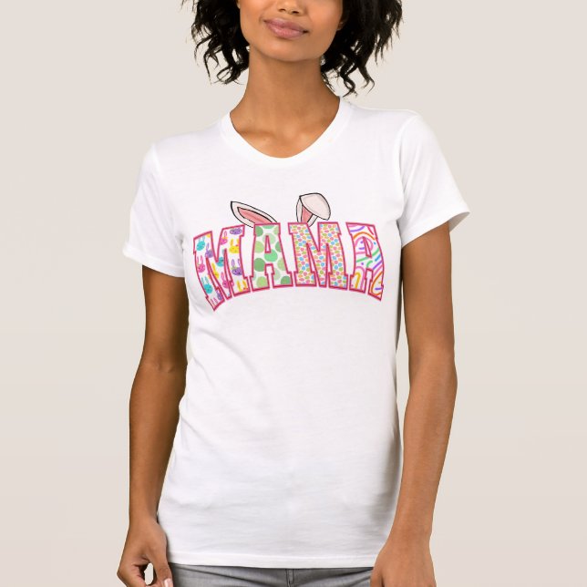 Mamma Bunny Matching Family Påsk T Shirt (Framsida)