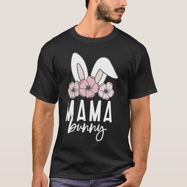 Mamma Bunny Mimi Bunny Cute Matching Mamma & Daugh T Shirt (Framsida)