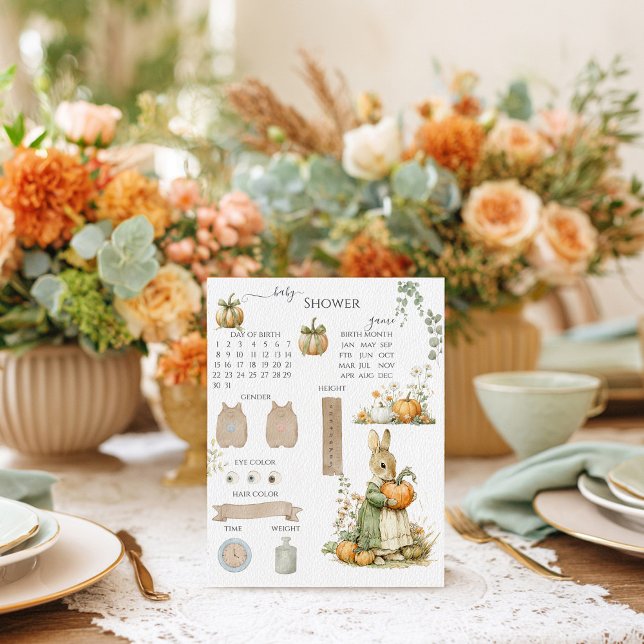 Mamma Bunny och pumpkin Baby Shower Guessing Game (Skapare uppladdad)