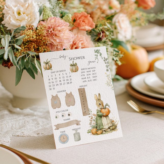 Mamma Bunny och pumpkin Baby Shower Guessing Game (Skapare uppladdad)