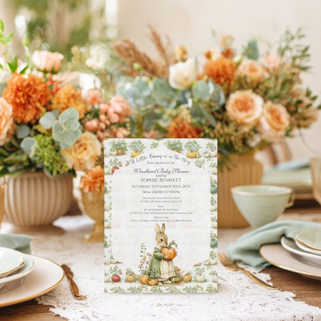 Mamma Bunny och pumpkin Baby Shower Inbjudningar (Skapare uppladdad)