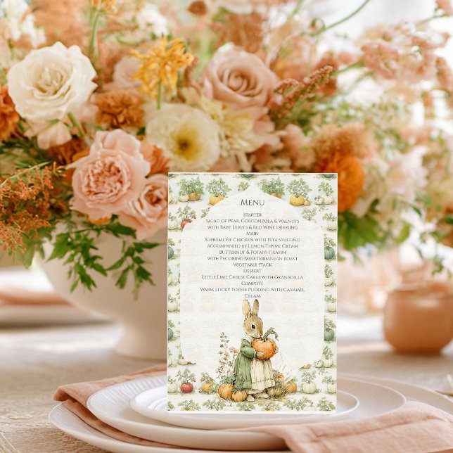 Mamma Bunny och pumpkin Baby Shower Meny (Skapare uppladdad)