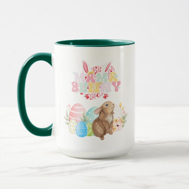 MAMMA Bunny Påsk Group Eggs Hoppy Påsk Mugg (Vänster)