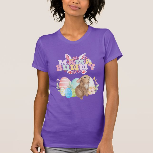MAMMA Bunny Påsk Group Eggs Hoppy Påsk T Shirt (Framsida)