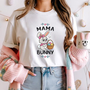 Mamma Bunny Påsk Tee; Cute Family Matching Påsk T Shirt