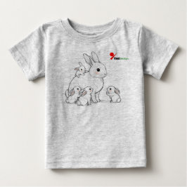 Mamma Bunny & Spädbarn Baby T-Shirt