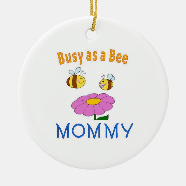 Mamma Busy som Bee Julgransprydnad Keramik (Framsidan)