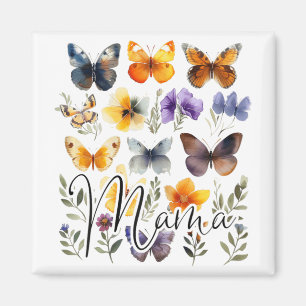 Mamma Butterflies Blommigt Summer Mors dag Graphic Magnet