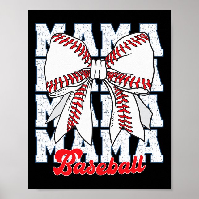 Mamma Bysebyll Coquette Bow Game Day Bysebyll Mamm Poster (Framsidan)