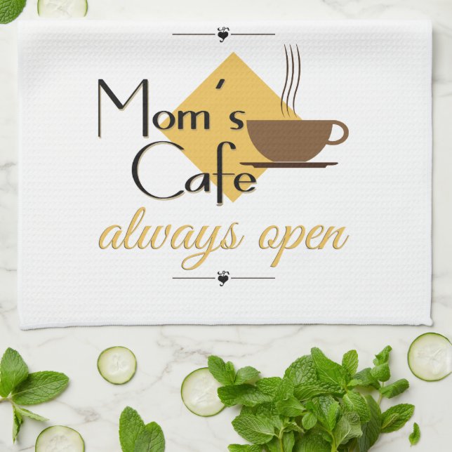Mamma Cafe Always Open Kökshandduk (Vikta)