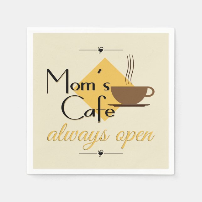 Mamma Cafe Always Open Pappersservett (Framsidan)