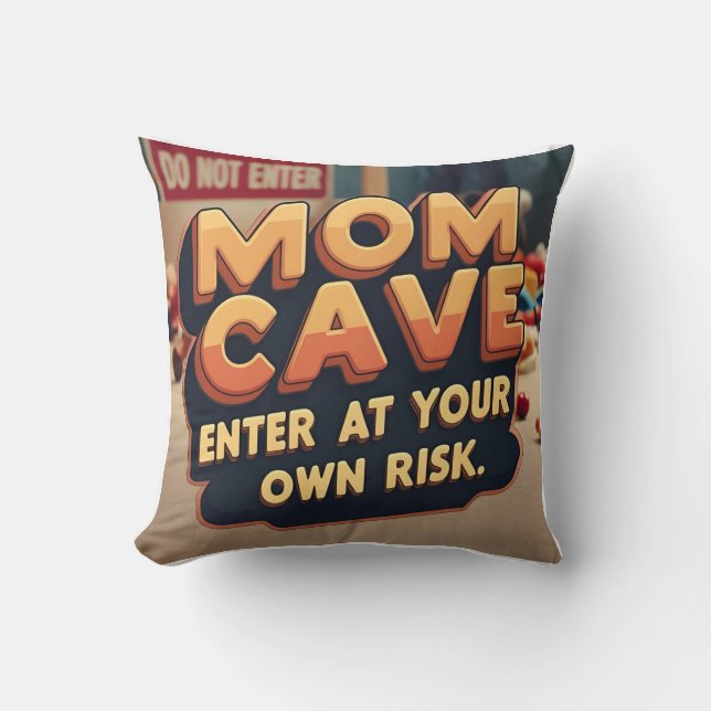 Mamma Cave Retro 3D Kudde (Framsida)