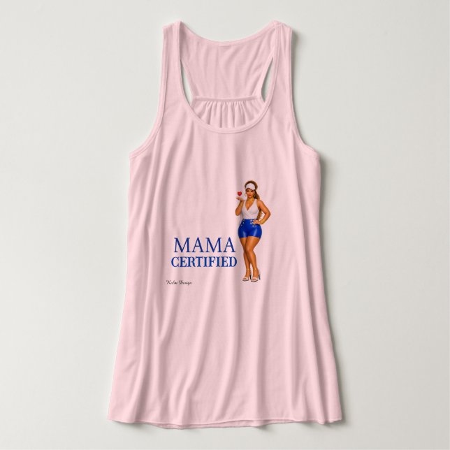 Mamma-certifierad T-shirt Linne Med Racerback (Design framsida)