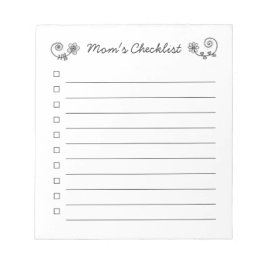 Mamma Checklist, Check Box List, Tear Away Anteckningsblock