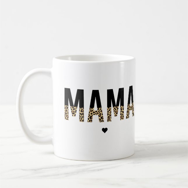 Mamma Cheetah-trycktypografi för Mamma Kaffemugg (Vänster)