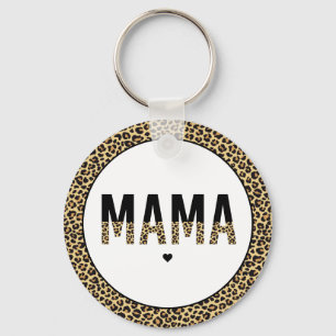 Mamma Cheetah-trycktypografi för Mamma Nyckelring