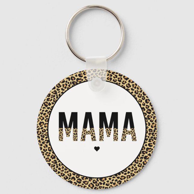 Mamma Cheetah-trycktypografi för Mamma Nyckelring (Framsida)
