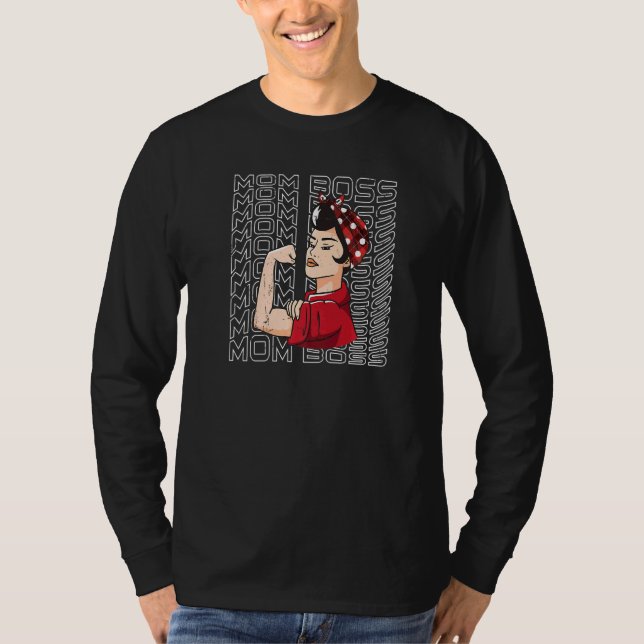 Mamma Chef Messy Hair Bun Mors dag T Shirt (Framsida)