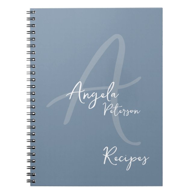 Mamma Chef Recipes Dusty Blue - bärbar dator Anteckningsbok (Framsidan)