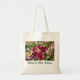 Mamma Chef Tote bags Rosa Lily Flowers anpassnings Tygkasse
