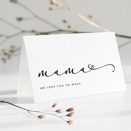 Mamma | Chic, skript och hjärta med foto Kort