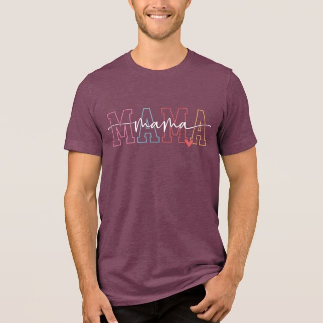 Mamma | Chic text och hjärta  T Shirt (Framsida)