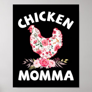 Mamma Chicken Momma Shirt for Women Mors dag Poster