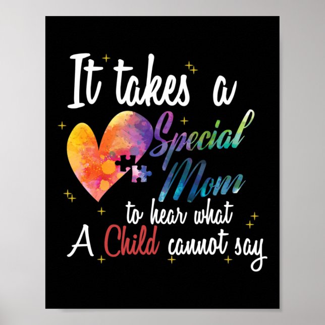 Mamma Child Kärlek Puzzle Inspirational Autism Awa Poster (Framsidan)