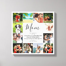 Mamma Citat Elegant Skrift 12 Foto Collage Canvastryck