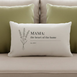 Mamma Citat Hjärta av Hemmet Minimalist Lumbarkudde