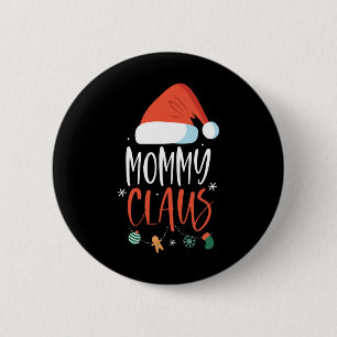 Mamma Claus Funny-familjens juljul Par Santa X Knapp