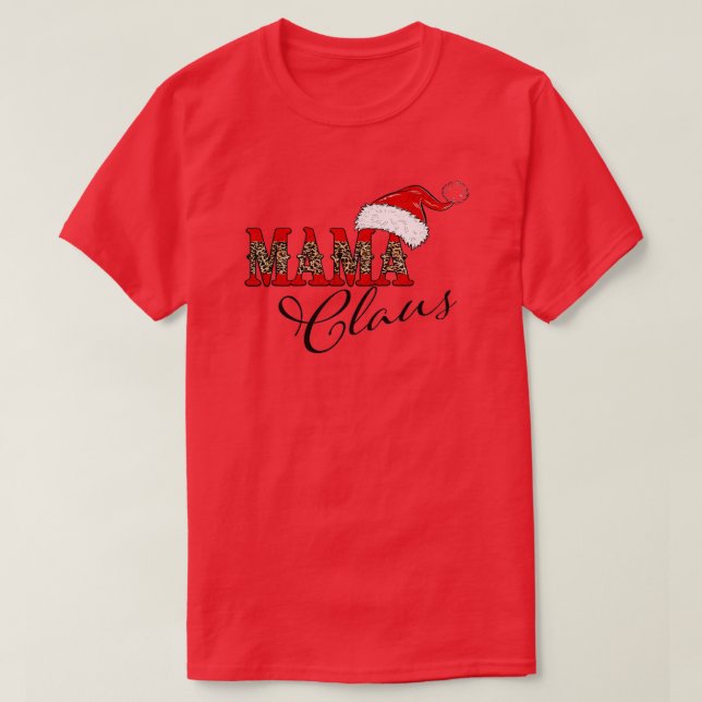 Mamma Claus God jul Funny Mamma Älskare Santa H T Shirt (Design framsida)
