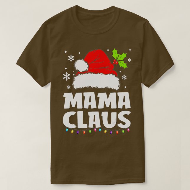 Mamma Claus jul-familjen Pajama Matching Julafton T Shirt (Design framsida)