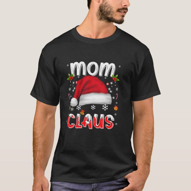 Mamma Claus jul-julfamiljen Mamma Santa Matching P T Shirt (Framsida)