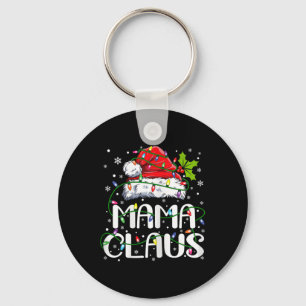 Mamma Claus jul - matchning av Ljus Pajama-familje Nyckelring