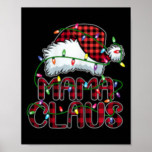 Mamma Claus jul - matchning av Ljus Pajama-familje Poster