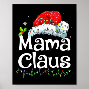 Mamma Claus jul pyjamas familj matchande Xmas L Poster